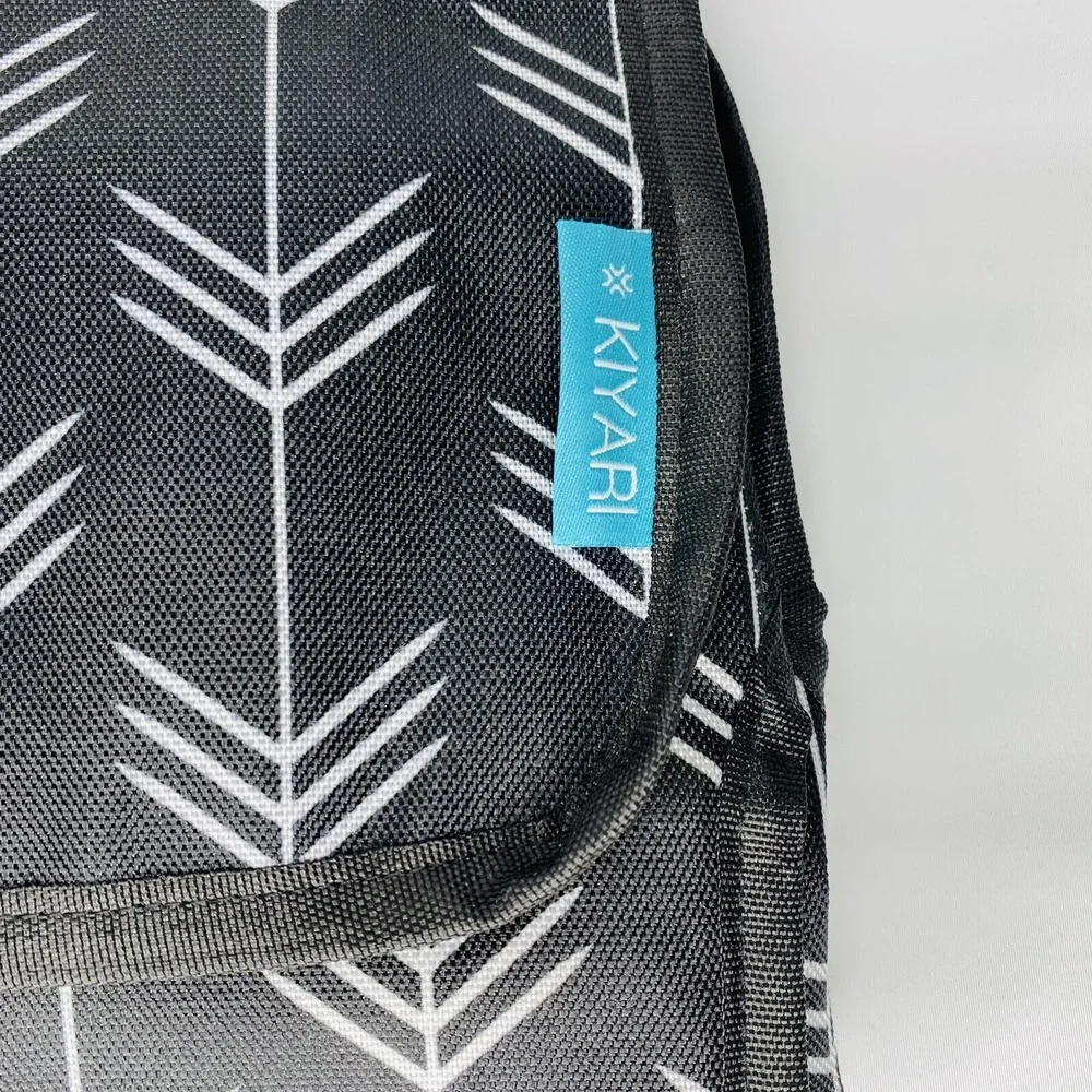 Kiyari Portable Diaper Changing Pad w/ Head‎ Pillow Travel Organizer Black White